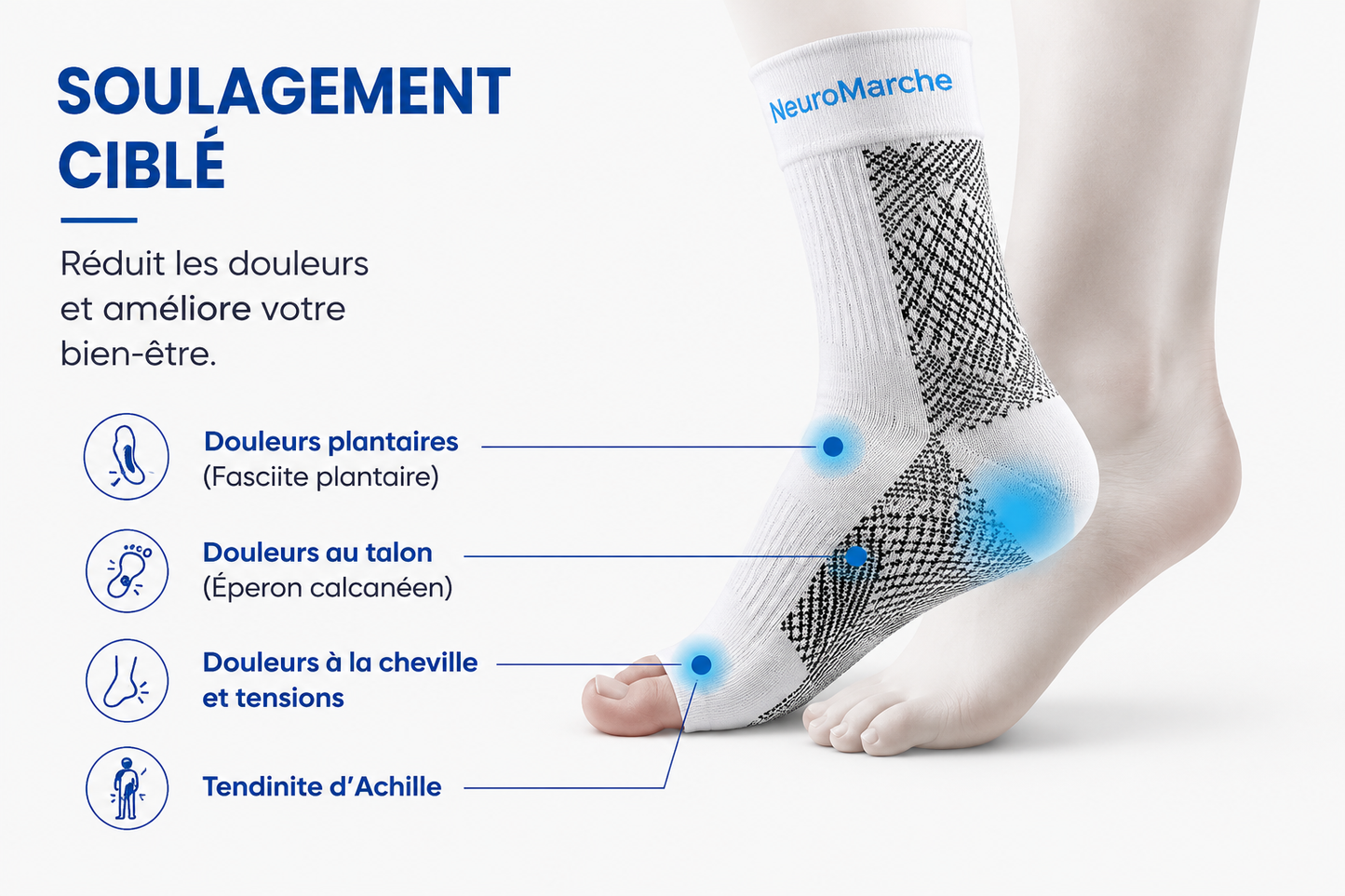 NeuroMarche+ - Chaussettes de Compression Neuro-Apaisantes.