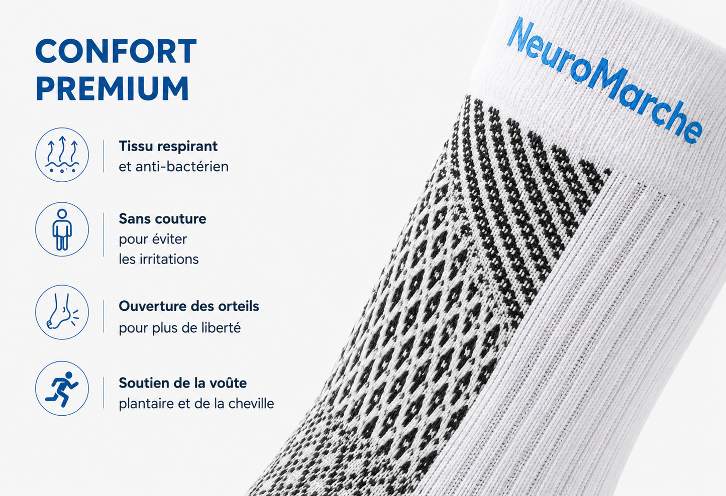 NeuroMarche+ - Chaussettes de Compression Neuro-Apaisantes.