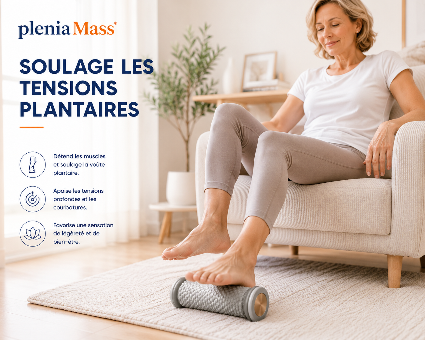 PleniaMass - Rouleau Massage Plantaire